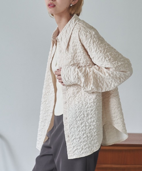 VACANCY（ヴァカンシー）の「ポコポコシャツジャケット（その他アウター・レディース・ブラック/アイボリー・FREE）」の11枚目の写真