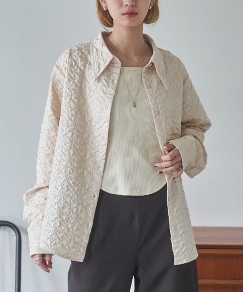 VACANCY（ヴァカンシー）の「ポコポコシャツジャケット（その他アウター・レディース・ブラック/アイボリー・FREE）」の3枚目の写真