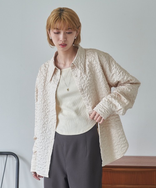 VACANCY（ヴァカンシー）の「ポコポコシャツジャケット（その他アウター・レディース・ブラック/アイボリー・FREE）」の5枚目の写真