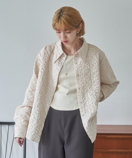 VACANCY（ヴァカンシー）の「ポコポコシャツジャケット（その他アウター・レディース・ブラック/アイボリー・FREE）」の6枚目の写真