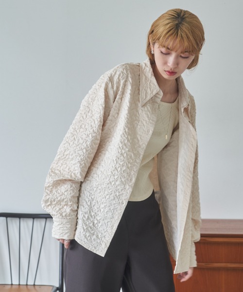 VACANCY（ヴァカンシー）の「ポコポコシャツジャケット（その他アウター・レディース・ブラック/アイボリー・FREE）」の7枚目の写真