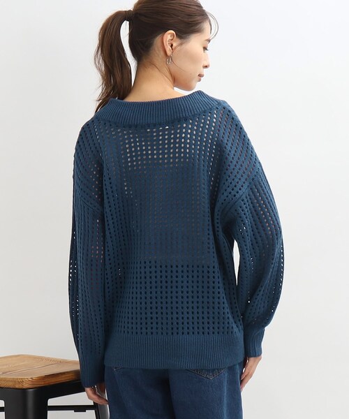 SHOO・LA・RUE(シューラルー)の「◆Vネックメッシュ編みニット(ニット/セーター・レディース・ブラック/ブルー/アイボリー・00)」の18枚目の写真