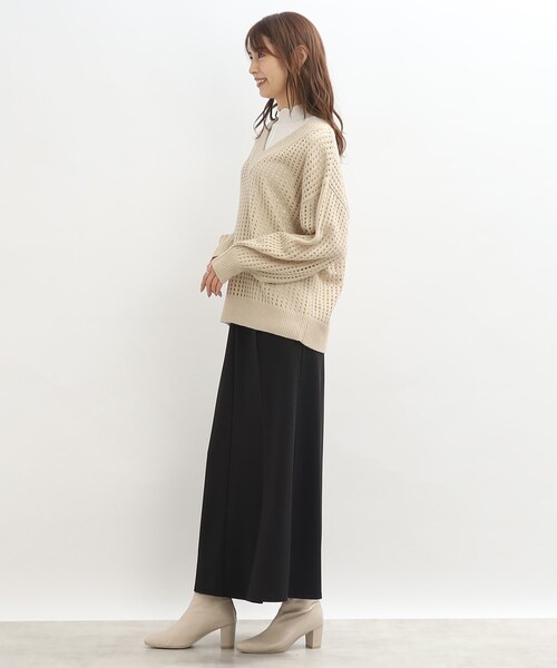 SHOO・LA・RUE(シューラルー)の「◆Vネックメッシュ編みニット(ニット/セーター・レディース・ブラック/ブルー/アイボリー・00)」の20枚目の写真