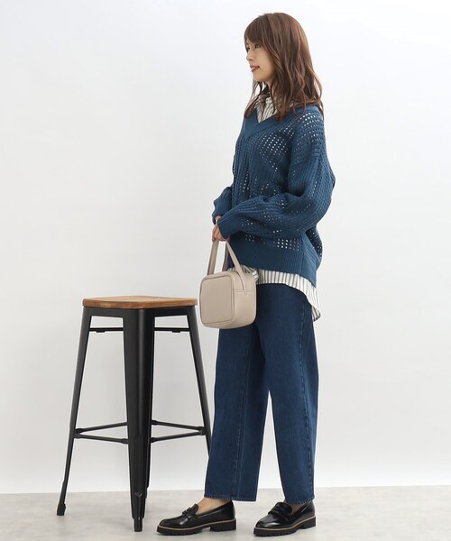 SHOO・LA・RUE(シューラルー)の「◆Vネックメッシュ編みニット(ニット/セーター・レディース・ブラック/ブルー/アイボリー・00)」の21枚目の写真