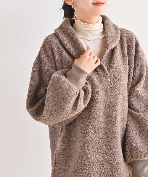 rps（アールピーエス）の「ショールカラーブークレープルオーバー（その他トップス・レディース・ピンク/アイボリー/モカ・フリー）」の3枚目の写真