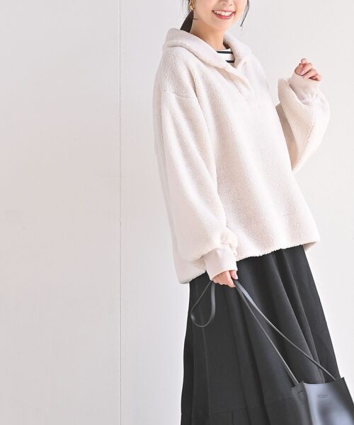 rps（アールピーエス）の「ショールカラーブークレープルオーバー（その他トップス・レディース・ピンク/アイボリー/モカ・フリー）」の5枚目の写真