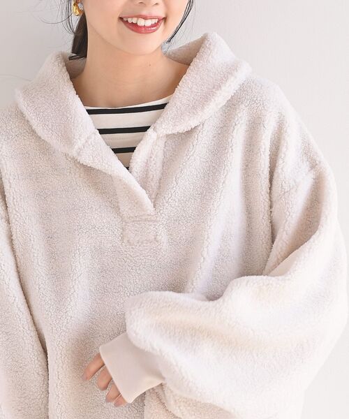 rps（アールピーエス）の「ショールカラーブークレープルオーバー（その他トップス・レディース・ピンク/アイボリー/モカ・フリー）」の8枚目の写真