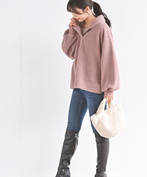 rps（アールピーエス）の「ショールカラーブークレープルオーバー（その他トップス・レディース・ピンク/アイボリー/モカ・フリー）」の22枚目の写真