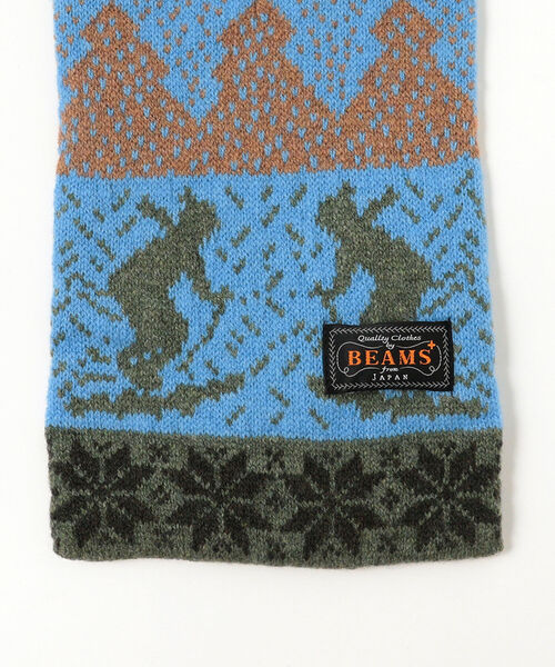 BEAMS PLUS(ビームスプラス)の「BEAMS PLUS / ジャカード ノルディック マフラー(マフラー・メンズ・レッド/オリーブ・ONE SIZE)」の6枚目の写真