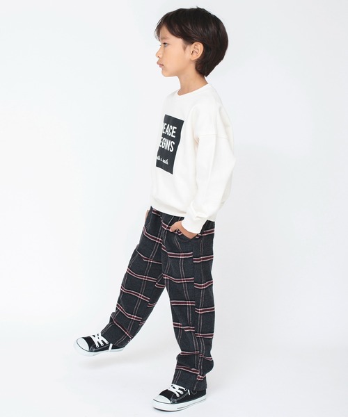 BRANSHES(ブランシェス)の「【やわらか】チェック柄起毛ロングパンツ(チノパンツ・キッズ・ブラック/チャコールグレー・120/130/150/90/140/110/100)」の9枚目の写真
