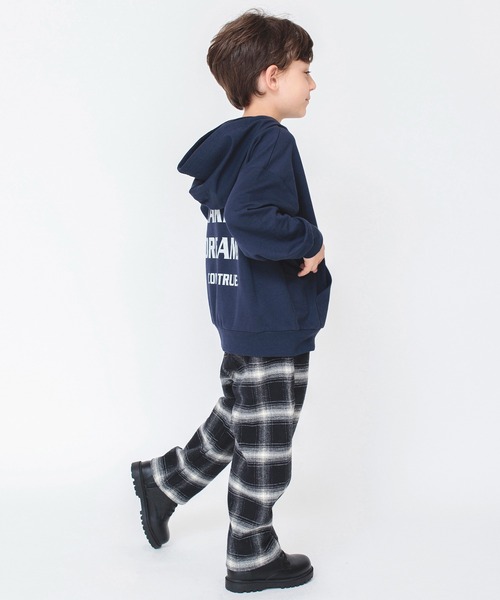 BRANSHES(ブランシェス)の「【やわらか】チェック柄起毛ロングパンツ(チノパンツ・キッズ・ブラック/チャコールグレー・120/130/150/90/140/110/100)」の5枚目の写真