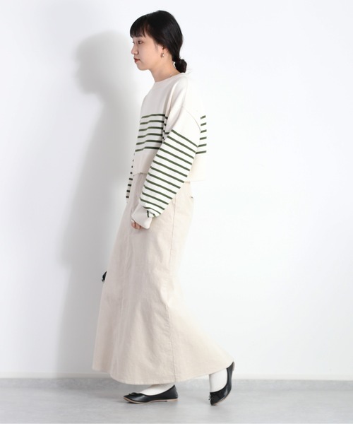 cepo（セポ）の「タンタケ ボーダーショート丈ニット（ニット/セーター・レディース・オレンジ/ホワイト×ブラック/ホワイト×グリーン・M）」の15枚目の写真