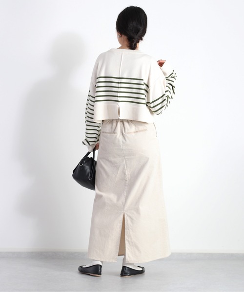 cepo（セポ）の「タンタケ ボーダーショート丈ニット（ニット/セーター・レディース・オレンジ/ホワイト×ブラック/ホワイト×グリーン・M）」の16枚目の写真