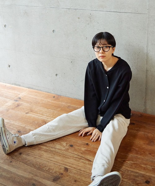 PAR ICI（パーリッシィ）の「強撚ミラノリブ セーラーカーディガン