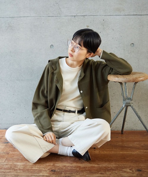 PAR ICI（パーリッシィ）の「強撚ミラノリブ セーラーカーディガン