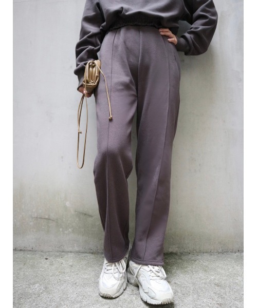 TRUNC（トランクエイティーエイト）の「Logo Shirring Straight Pants（スウェットパンツ・レディース・グリーン/チャコールグレー/アイボリー・FREE）」の10枚目の写真