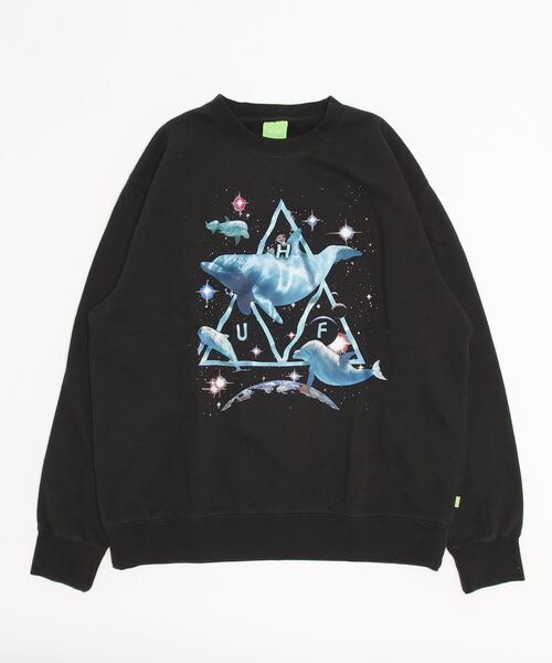 HUF（ハフ）の「【HUF】ハフ SPACE DOLPHINS WASH CREWNECK スペース