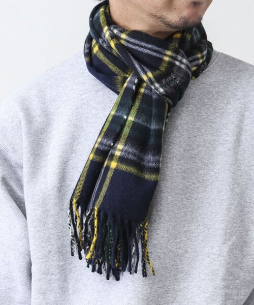 NOLLEY'S goodman（ノーリーズグッドマン）の「【W.J.HENDERSON/ダブル ジェイ ヘンダーソン】LAMORA WOVEN SCARF（マフラー・メンズ・ベージュ/グリーン/ベージュ系その他/スカイブルー/ネイビー/レッド・FREE）」の5枚目の写真