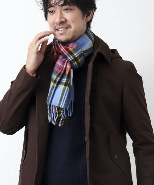 NOLLEY'S goodman（ノーリーズグッドマン）の「【W.J.HENDERSON/ダブル ジェイ ヘンダーソン】LAMORA WOVEN SCARF（マフラー・メンズ・ベージュ/グリーン/ベージュ系その他/スカイブルー/ネイビー/レッド・FREE）」の14枚目の写真