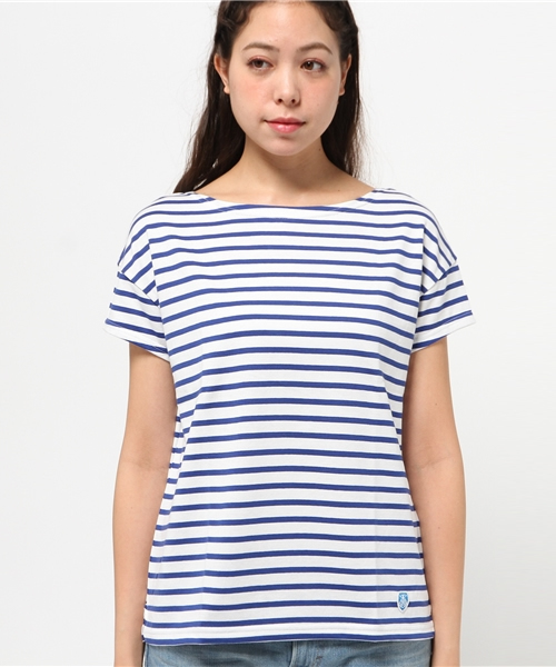 CIAOPANIC TYPY（チャオパニックティピー）の「【ORCIVAL】オーシバルボーダー（Tシャツ/カットソー・レディース・ホワイト/ロイヤルブルー・FREE）」の3枚目の写真