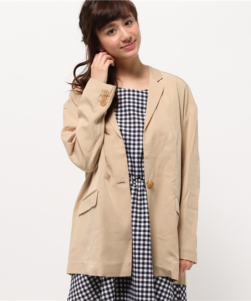 OUTLET(アウトレット)の「【Ciaopanic】一重ビッグテーラージャケット(テーラードジャケット・レディース・ベージュ/ライトグレー/ネイビー・FREE)」の1枚目の写真