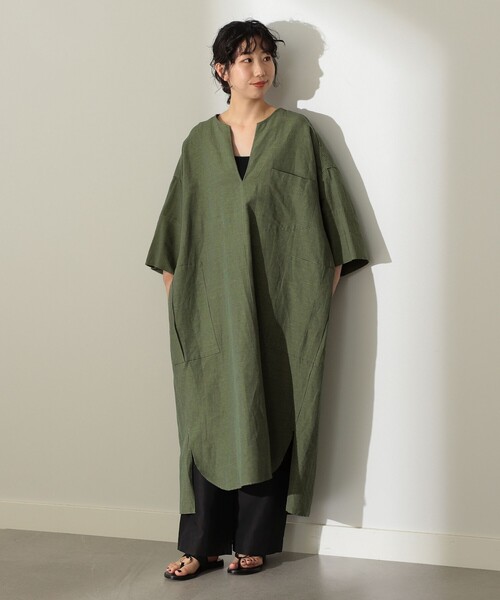 これからの季節に♪極美品！TICCA ビームス　ワンピース　麻素材 Demi-Luxe BEAMS（デミルクス ビームス）の「TICCA / リネン