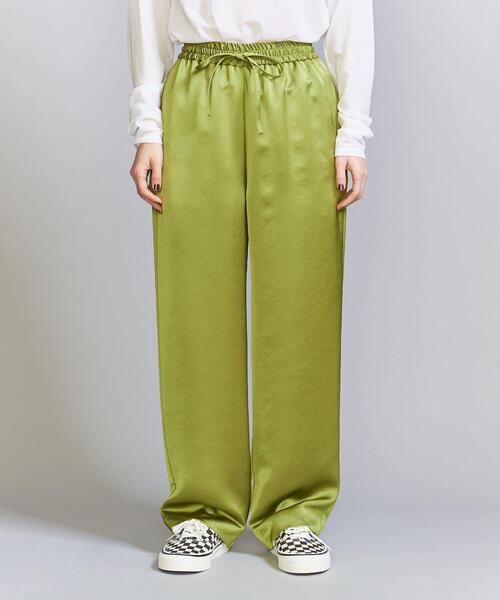 BEAUTY&YOUTH UNITED ARROWS（ビューティーアンドユースユナイテッドアローズ）の「サテン ドロースト イージー パンツ/ライナー -ウォッシャブル-（その他パンツ・レディース・オフホワイト/ブラック/ライム・M/L/S）」の7枚目の写真