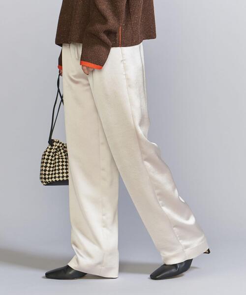 BEAUTY&YOUTH UNITED ARROWS（ビューティーアンドユースユナイテッドアローズ）の「サテン ドロースト イージー パンツ/ライナー -ウォッシャブル-（その他パンツ・レディース・オフホワイト/ブラック/ライム・M/L/S）」の6枚目の写真