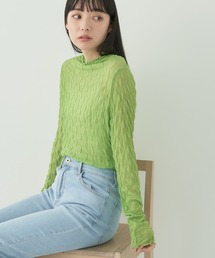 earth music&ecology | シアーガーゼハイネックプルオーバー(Tシャツ/カットソー)