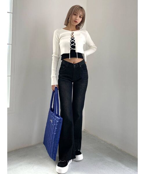 EMODA（エモダ）の「キルティングトートバッグ（トートバッグ・レディース・ホワイト/ブラック/ブルー・FREE）」の7枚目の写真