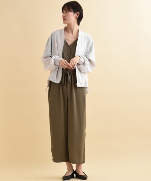 actuel（アクチュエル）の「【ＵＶ・吸水速乾】２ＷＡＹジョーゼット袖ドロストブルゾン（ブルゾン・レディース・チャコールグレー/オフホワイト/ライトグレー/ネイビー・FREE）」の14枚目の写真