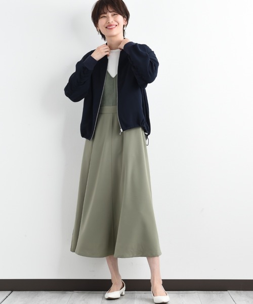 actuel（アクチュエル）の「【ＵＶ・吸水速乾】２ＷＡＹジョーゼット袖ドロストブルゾン（ブルゾン・レディース・チャコールグレー/オフホワイト/ライトグレー/ネイビー・FREE）」の10枚目の写真