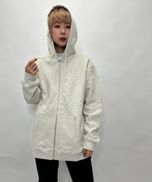 バックメッセージプリントフルジップパーカー