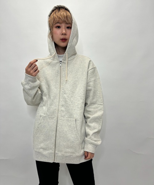 Alite cloth(アリーテクロス)の「バックメッセージプリントフルジップパーカー(パーカー・レディース・ブラック/オートミール/グレー/ブラウン/ネイビー・XL/M/2XL/L)」の4枚目の写真