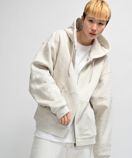Alite cloth(アリーテクロス)の「バックメッセージプリントフルジップパーカー(パーカー・レディース・ブラック/オートミール/グレー/ブラウン/ネイビー・XL/M/2XL/L)」の16枚目の写真