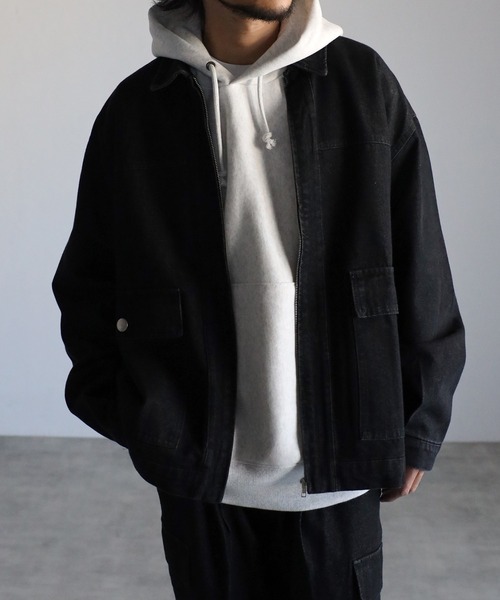 萌 デニムジャケット オーバーサイズ パッチワーク ビックポケット ゆったり 萌 デニムジャケット オーバーサイズ パッチワーク ビック