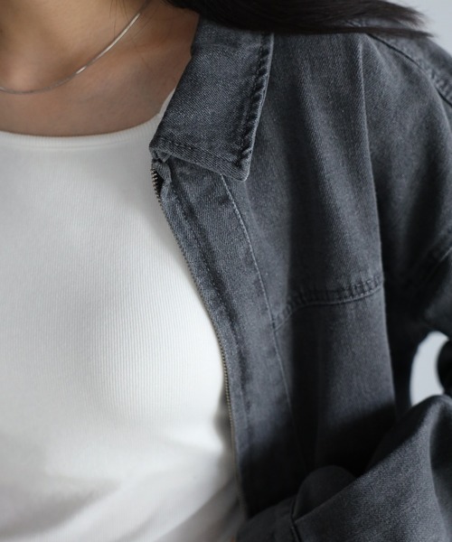 【セール】オーバーサイズ ビッグポケット ルーズ コットンデニム ブルゾン セットアップ対応 <ユニセックス>（デニムジャケット）｜CREARE -LINO-（クレアーレリノ）