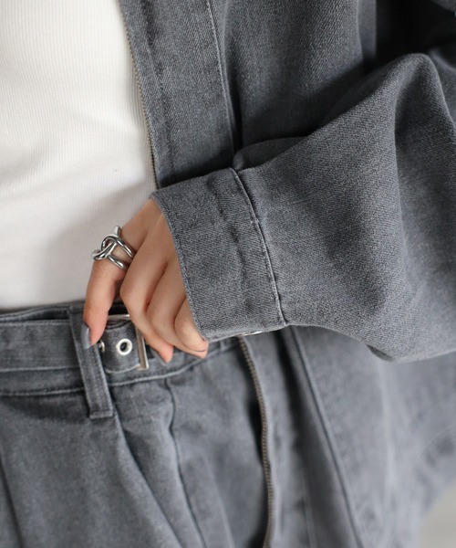 【セール】オーバーサイズ ビッグポケット ルーズ コットンデニム ブルゾン セットアップ対応 <ユニセックス>（デニムジャケット）｜CREARE -LINO-（クレアーレリノ）