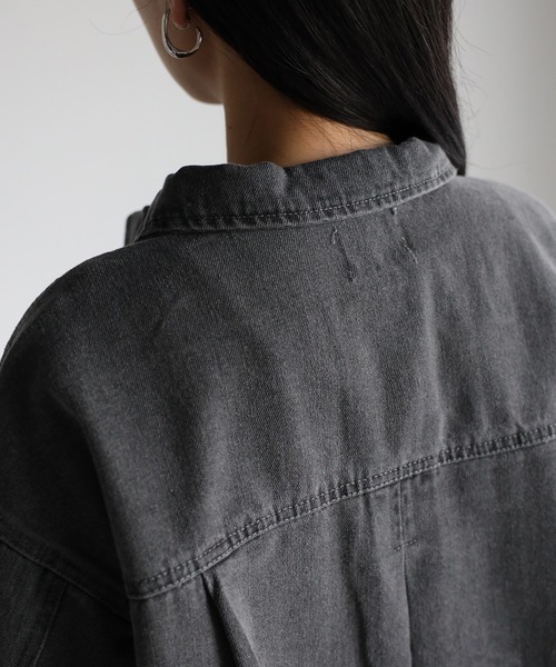 【セール】オーバーサイズ ビッグポケット ルーズ コットンデニム ブルゾン セットアップ対応 <ユニセックス>（デニムジャケット）｜CREARE -LINO-（クレアーレリノ）