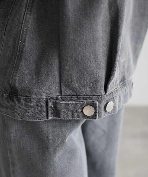 【セール】オーバーサイズ ビッグポケット ルーズ コットンデニム ブルゾン セットアップ対応 <ユニセックス>（デニムジャケット）｜CREARE -LINO-（クレアーレリノ）