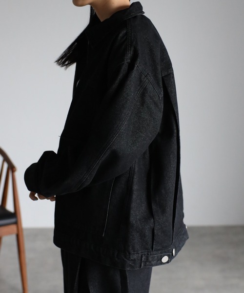 【セール】オーバーサイズ ビッグポケット ルーズ コットンデニム ブルゾン セットアップ対応 <ユニセックス>（デニムジャケット）｜CREARE -LINO-（クレアーレリノ）