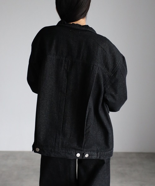 【セール】オーバーサイズ ビッグポケット ルーズ コットンデニム ブルゾン セットアップ対応 <ユニセックス>（デニムジャケット）｜CREARE -LINO-（クレアーレリノ）