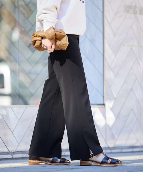 JOURNAL STANDARD(ジャーナルスタンダード)の「《追加》ダブルクロススリムパンツ(スラックス・レディース・ブラック/ネイビー・38/36/40)」の4枚目の写真