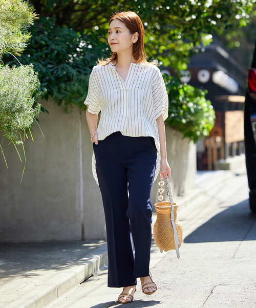 JOURNAL STANDARD(ジャーナルスタンダード)の「《追加》ダブルクロススリムパンツ(スラックス・レディース・ブラック/ネイビー・38/36/40)」の6枚目の写真