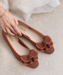 coca（ANDEX shoes product）（コカ）の「【サステナブルシリーズ】ビッグフリル ソフトスクエアトゥ ニット パンプス（パンプス）」