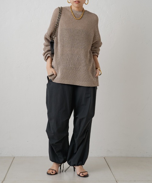LOUNGEDRESS（ラウンジドレス）の「【earthy_/アーシー】パラシュートパンツ（カーゴパンツ・レディース・ブラック/カーキ/ホワイト・FREE）」の17枚目の写真
