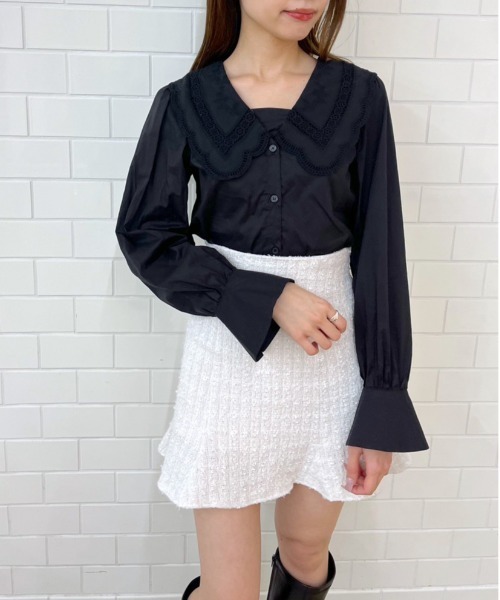 OLIVE des OLIVE(オリーブデオリーブ)の「レース衿ブラウス(シャツ/ブラウス・レディース・ブラック/オフホワイト/サックスブルー・FREE)」の18枚目の写真