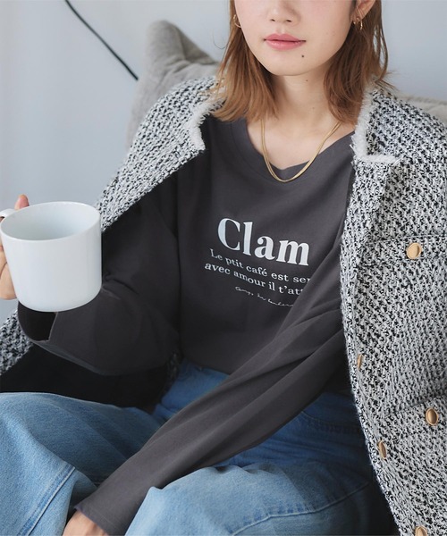 titivate(ティティベイト)の「ロゴプリントロングスリーブTシャツ(Tシャツ/カットソー・レディース・ホワイト系その他/グレー系その他/ホワイト系その他2/ホワイト系その他3・FREE)」の4枚目の写真