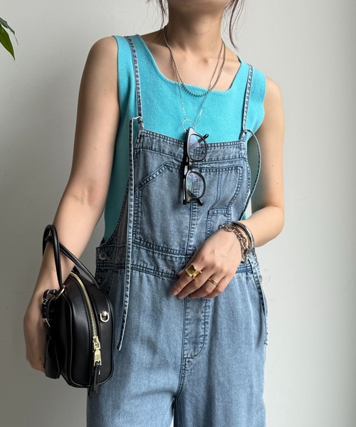 DouDou（ドゥドゥ）の「【一部WEB限定カラー】スクエアニットタンク（タンクトップ・レディース・ブラック/オフホワイト/グリーン/グレー/ブルー/パープル/チャコールグレー/ブラウン/ベージュ/アイボリー/ネイビー/ライトグレー/ピンク/ベージュ系その他/グリーン系その他/オレンジ/ブラウン系その他/ピンク系その他/ボルドー/ブルー系その他/サンドベージュ/ピンク系その他2/マスタード/ローズ/レモンイエロー/ダークグリーン/ベビーピンク/グレイッシュベージュ・FREE）」の19枚目の写真