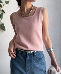 DouDou（ドゥドゥ）の「【一部WEB限定カラー】スクエアニットタンク（タンクトップ）」